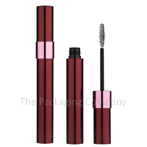 Mascara Container custom design with PMS color, finish, & printing (silkscreen, reversed oxidation)